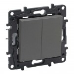 Вимикач Niloe Step сталь 2-кл ( 863405 ) Вимикач Niloe Step сталь 2-кл ( 863405 )