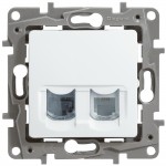 Розетка Etika біла RJ11+RJ45 ( 672252 )