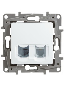Розетка Etika біла RJ11+RJ45 