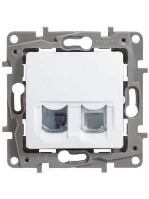 Розетка Etika біла RJ11+RJ45 