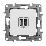Розетка Etika біла USB 2-на ( 672294 )