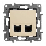 Розетка Etika слонова кістка комп'ютерна 2xRJ45 ( 672355 )