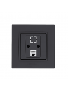 Розетка Nilson Alegra X антрацит матовий комп'ютерна CAT5e RJ45