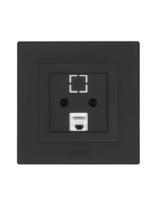 Розетка Nilson Alegra X чорний матовий комп'ютерна CAT5e RJ45