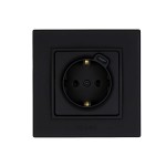 Розетка Nilson Alegra X чорний матовий 1-на з заземленням USB ( 35551058 )