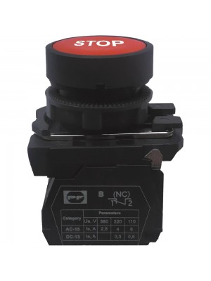 Вимикач кнопковий пластиковий FP5-AA4342 1NC СТОП красный Промфактор