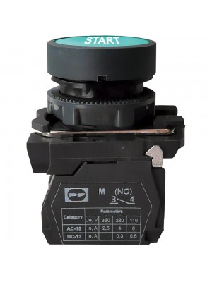 Вимикач кнопочный пластиковый FP5-AA4331 1NO START зеленый Промфактор