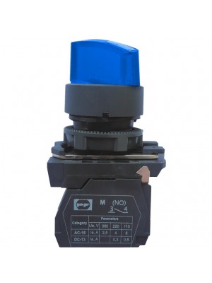 Вимикач кнопочный пластиковый FP5-AK2665230 1NO голубой Промфактор
