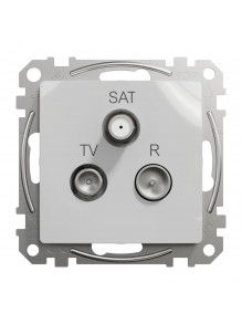 Розетка Schneider Sedna Design алюминий телевизионная R/TV/SAT конечная 4дБ