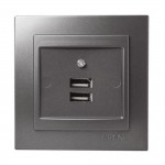 Розетка Nilson Touran антрацит 2-на USB ( 24161081 )