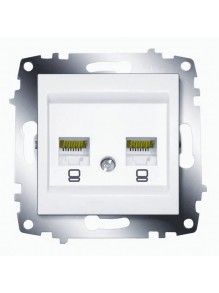 Розетка EL-BI ZENA біла комп'ютерна CAT6 RJ45 2-на без рамки