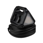 Удлинитель АСКО каучук 4р 15м + LED фонарик черный IP44 ( ECO019001016 )