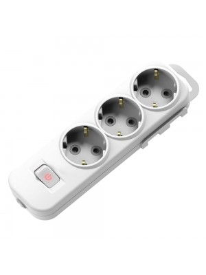 Колодка EL-BI 3-на з заземленням шторками та вимикачем Myra