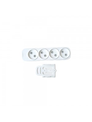 Колодка EL-BI 4-на без заземлення з шторками Myra