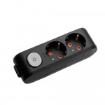 Колодка VIKO Multi-Let 2-на с заземлением с выключателем черная ( 90138200 )