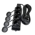 Удлинитель Violux 4р 10м без заземления черный IP44 каучук ( 934102 )