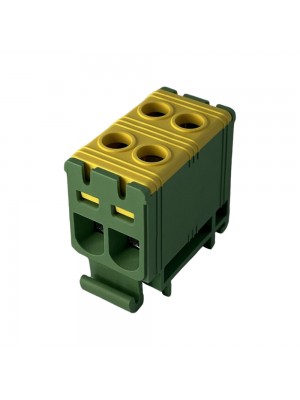 Клеммник на DIN-рейку FT1016G 2P,Cu:1.5-16/Al:1.5-16 мм², желто-зеленый Промфактор