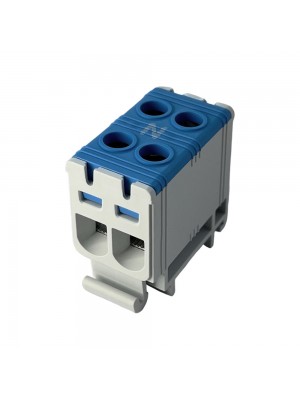 Клеммник на DIN-рейку FT1016N 2P, Cu:1.5-16 / Al:1.5-16 мм², синий Промфактор