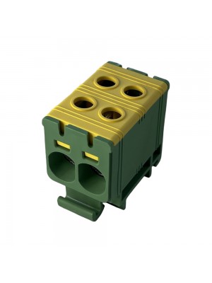 Клеммник на DIN-рейку FT1035G 2P,Cu:2.5-35 / Al:2.5-35 мм2, желто-зеленый Промфактор