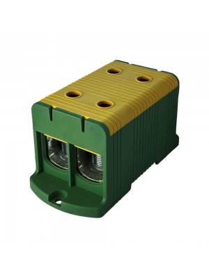 Клеммник на DIN-рейку FT1240G 2P,Cu:35-240 / Al:35-240 мм2, желто-зеленый Промфактор