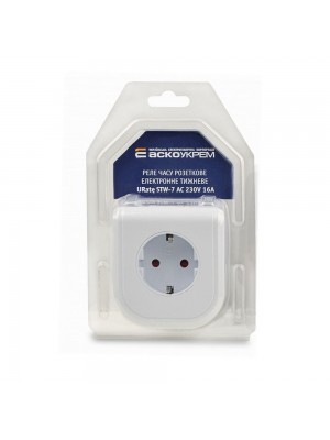 Розетка з таймером Аско URate STW-7 AC 230V 16A електромеанічне добове