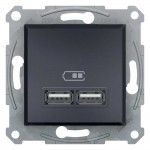 Розетка Schneider Asfora антрацит USB 2-на ( EPH2700271 )
