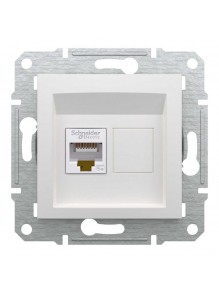 Розетка Schneider Asfora біла комп'ютерна RJ45 Cat. 5E