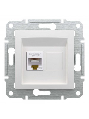 Розетка Schneider Asfora біла комп'ютерна RJ45 Cat. 5E