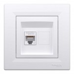 Розетка Schneider Asfora біла комп'ютерна RJ45 Cat.6 з рамкою ( EPH4700121 ) Розетка Schneider Asfora біла комп'ютерна RJ45 Cat.6 з рамкою ( EPH4700121 )