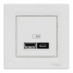 Розетка Schneider Asfora біла USB 2-а type A+C, 2.4A з рамкою ( EPH2700321 ) Розетка Schneider Asfora біла USB 2-а type A+C, 2.4A з рамкою ( EPH2700321 )