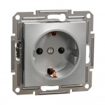 Розетка Schneider Asfora алюміній 1-на з заземленням ( EPH2900161 )