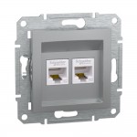 Розетка Schneider Asfora алюміній комп'ютерна RJ45 Cat.5E 2-на ( EPH4400161 )
