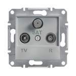 Розетка Schneider Asfora алюминий телевизионная TV-R-SAT проходная ( EPH3500261 )