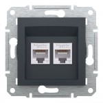 Розетка Schneider Asfora антрацит комп'ютерна RJ45 cat.5e ( EPH4400171 )