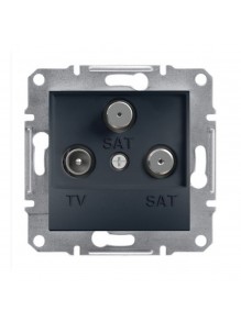 Розетка Schneider Asfora антрацит телевизионная TV-SAT-SAT конечная