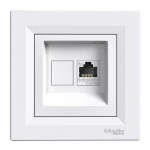 Розетка Schneider Asfora біла комп'ютерна RJ45 Cat. 5E з рамкою ( EPH4300121 )