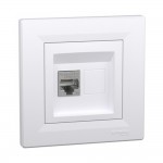 Розетка Schneider Asfora біла комп'ютерна RJ45 Cat.5E STP з рамкою ( EPH5000121 )