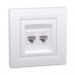 Розетка Schneider Asfora біла комп'ютерна RJ45 Cat.6 2-на з рамкою ( EPH4800121 )