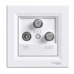 Розетка Schneider Asfora белая телевизионная TV-SAT-SAT конечная с рамкой ( EPH3600121 )