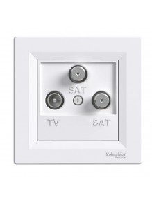 Розетка Schneider Asfora белая телевизионная TV-SAT-SAT конечная с рамкой
