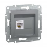 Розетка Schneider Asfora сталь комп'ютерна RJ45 Cat. 5E ( EPH4300162 )