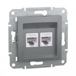 Розетка Schneider Asfora сталь комп'ютерна RJ45 Cat.5E 2-на ( EPH4400162 ) Розетка Schneider Asfora сталь комп'ютерна RJ45 Cat.5E 2-на ( EPH4400162 )