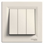 Вимикач Schneider Asfora кремовий 3кл з рамкою ( EPH2100123 ) Вимикач Schneider Asfora кремовий 3кл з рамкою ( EPH2100123 )