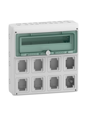 Бокс пластиковий Schneider Mureva на 18 модулів + 8 отворів для розеток IP65