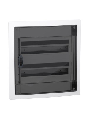 Бокс пластиковый Schneider PrismaSeT XS на 2x18 модулей врезной дымчатые двери IP40