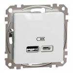 Розетка Schneider Sedna Design ​ біла 2-на USB A+C без рамки ( SDD111402 )