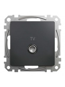 Розетка Schneider Sedna Design чорна 1-на TV кінцева без рамки