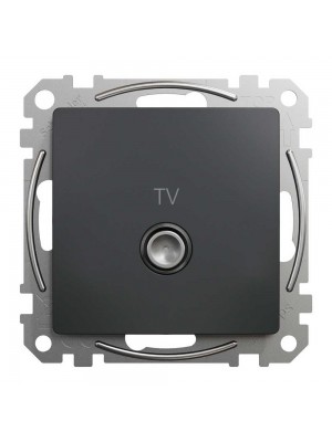 Розетка Schneider Sedna Design чорна 1-на TV кінцева без рамки