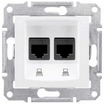 Розетка Schneider Sedna белая 2-я RJ-45 без рамки ( SDN4400121 ) Розетка Schneider Sedna белая 2-я RJ-45 без рамки ( SDN4400121 )