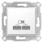 Розетка Schneider Sedna біла 2-на USB 2.1A без рамки ( SDN2710221 )